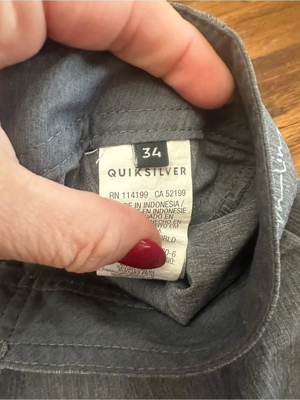 Quiksilver Men’s Gray Board Shorts with Drawstring